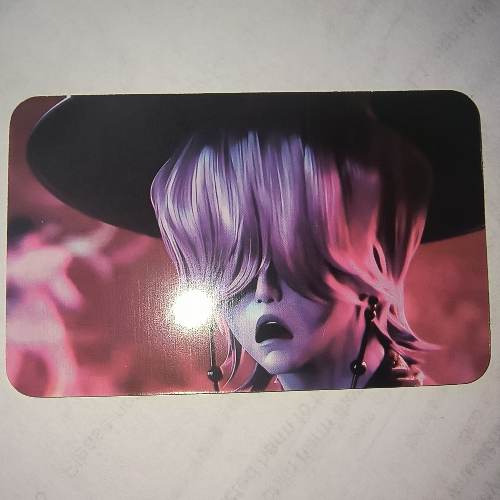 Purple Graphic Card with Artistic Portrait - Unbranded Kpop Demon Hunters